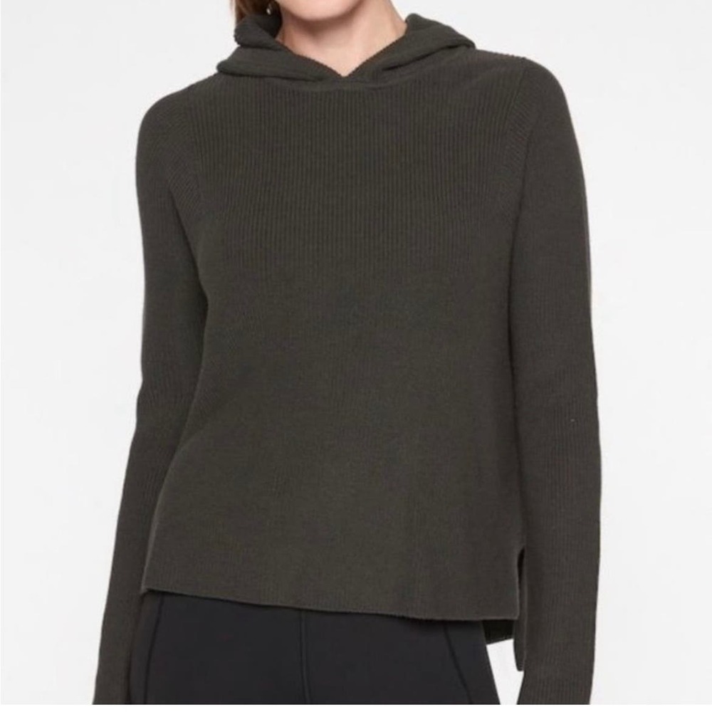 Athleta rest day hoodie‎ knit sweater gray women’s small